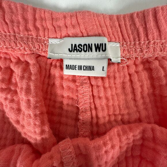 Jason Wu Pink Gauze Gauzy Short Sleeve Shorts Lounge Set Size Large - Picture 5 of 9